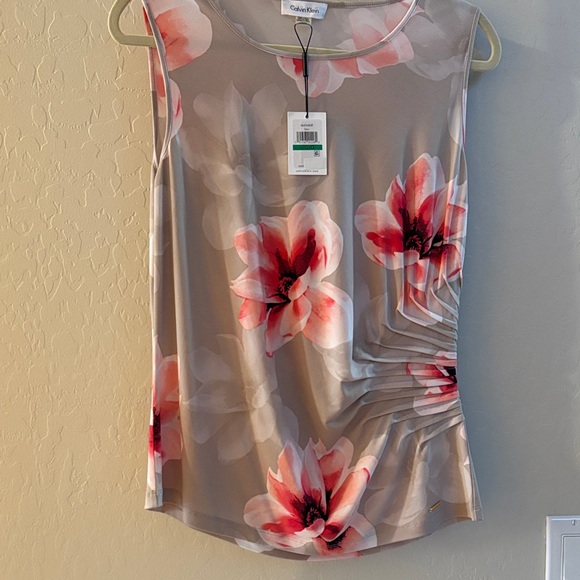 Calvin Klein Tops - NWT Calvin Klein Floral Blouse - Pink and Cream